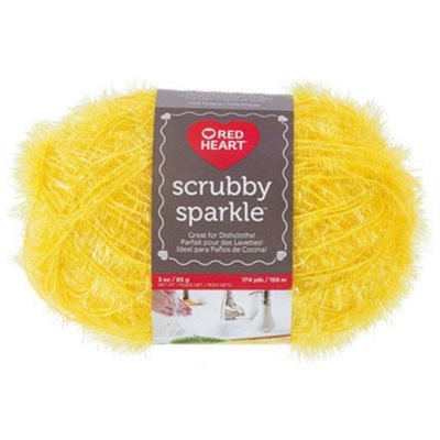 Red Heart Scrubby Sparkle Yarn E851 "Lemon" #8215