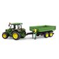 Bruder Tracteur John Deere 5115 M avec remorque basculante 