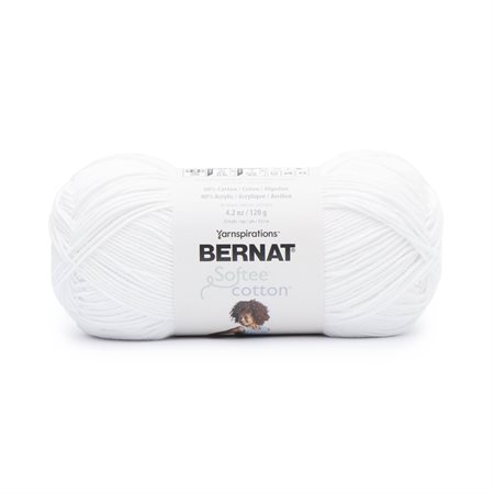 Fil BERNAT SOFTEE COTTON "Clear White" no. 69004 - 120 g (161269)